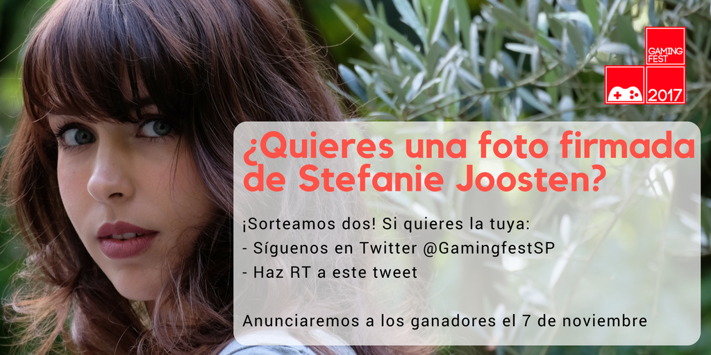 Game4PlayES's tweet photo. ¡Estamos tan contentos con que @stefanieGMJ esté en #Gamingfest17 que sorteamos dos fotos suyas! Sigue las instrucciones de la imagen 😍 https://t.co/1dcV0gZ9h2