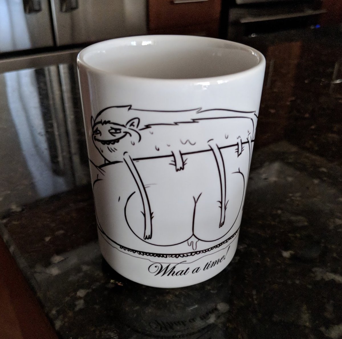 bvanvugt's tweet photo. Hahaha @barfgreen made me a #twobutts #drawfee mug for my birthday! Thanks @AtNathanYaffe and @FLoaBComic for all you do. What a time. https://t.co/r35ZvhEldI