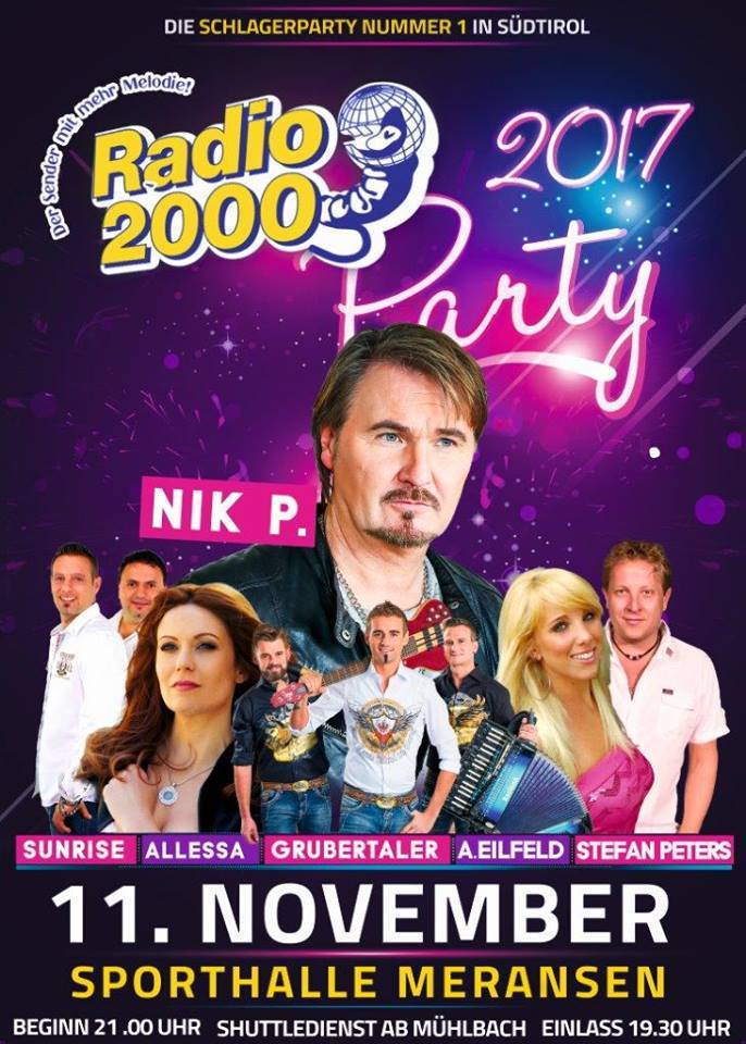 AEilfeldSupport's tweet photo. Am 11.11.2017 tritt #Annemarie #Eilfeld auf der #Radio 2000 #Party in #Meransen auf - das bekannteste #Schlager #Event in #Südtirol! https://t.co/xafSnWUc9d