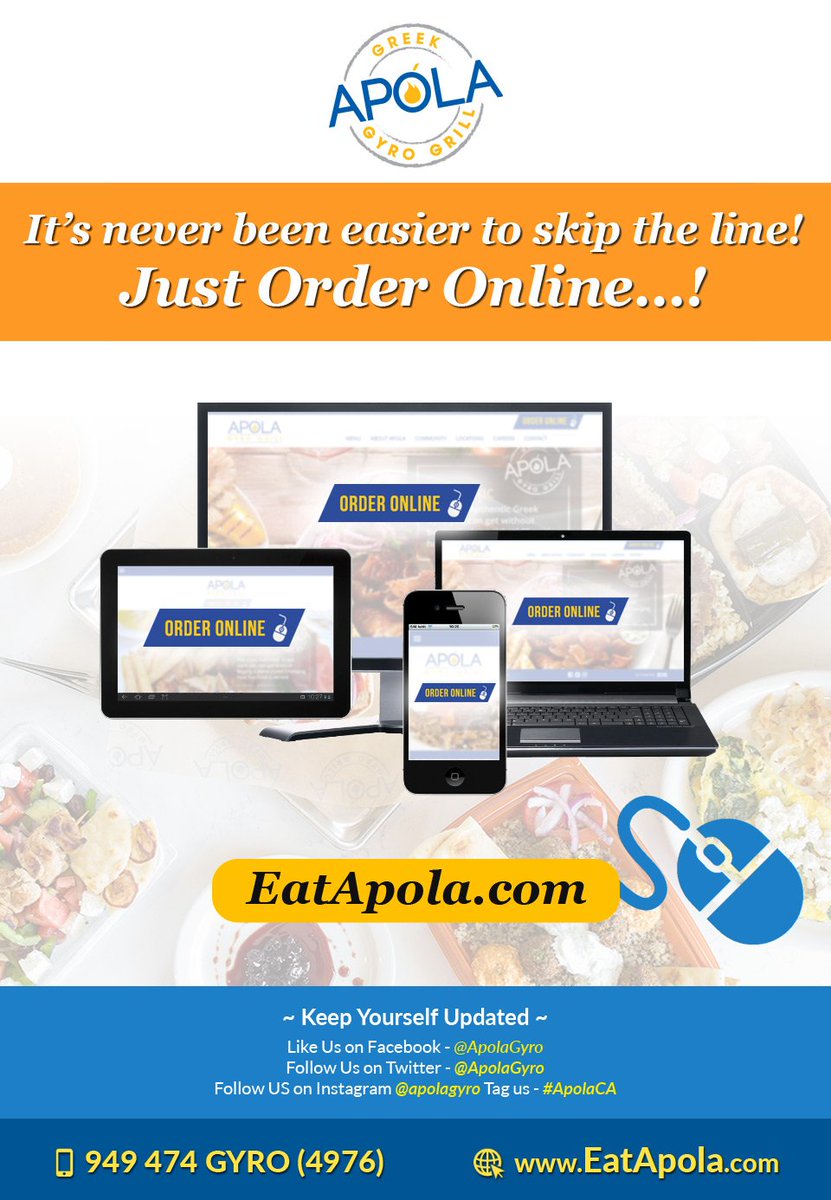 ApolaGyro's tweet photo. Skip Queue, Beat Rush, Get Greek Food Online from APOLA #GreekFood #ApolaCA #greekfood #gyrotime #apolatime #apolastyle #California #foodie https://t.co/yfj2645jKF