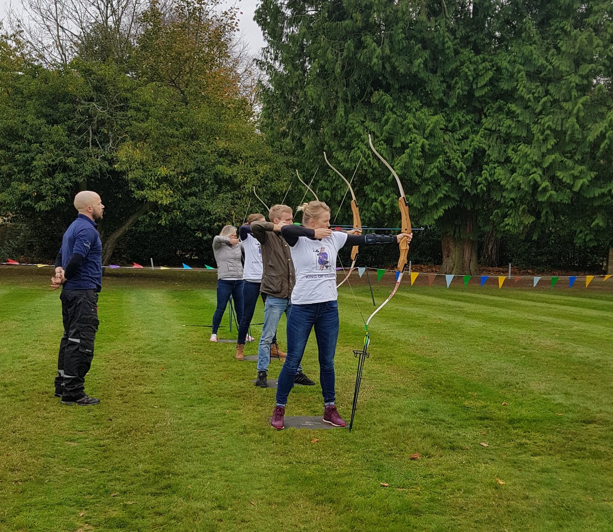 chescawm's tweet photo. Thanks @tkingassociates for the great family tshirts for our getaway weekend. Gramps rocking his while doing archery with @UK_Dandelion https://t.co/eohSIsYci8