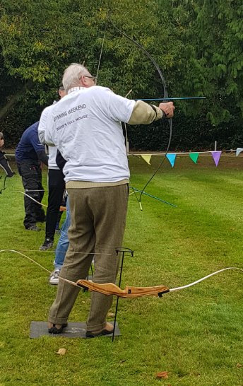 chescawm's tweet photo. Thanks @tkingassociates for the great family tshirts for our getaway weekend. Gramps rocking his while doing archery with @UK_Dandelion https://t.co/eohSIsYci8