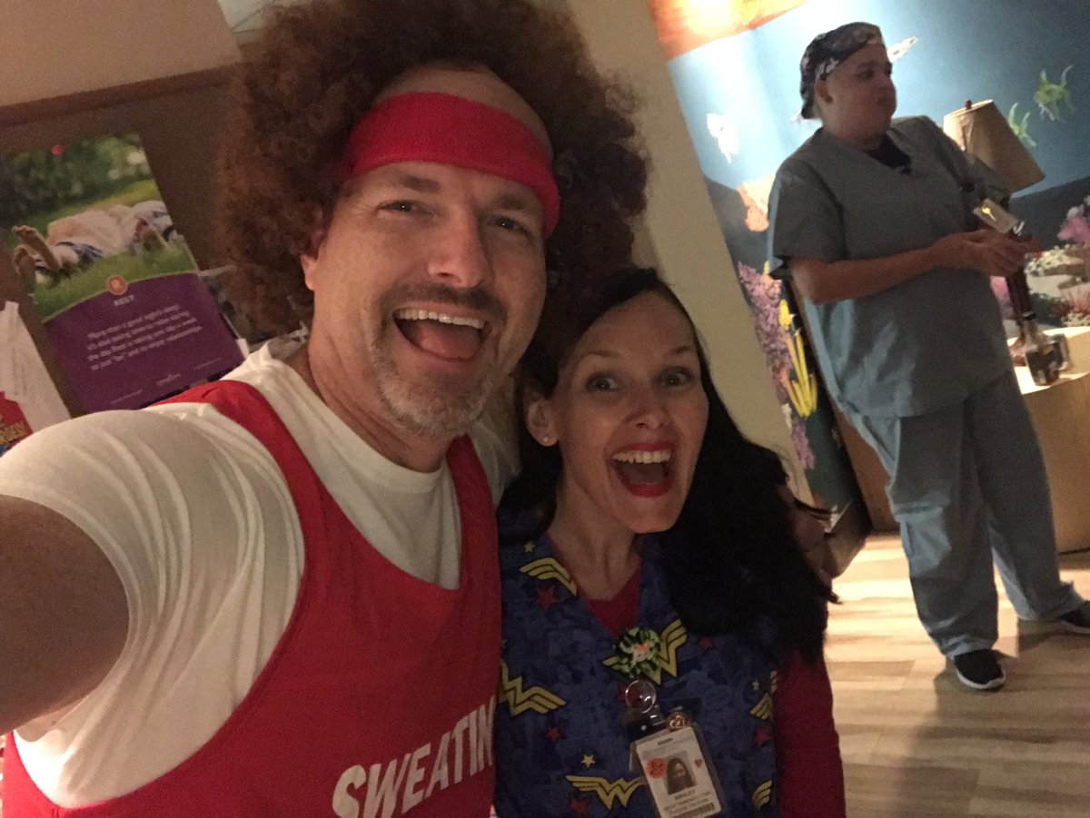 AHRobDeininger's tweet photo. More to come, but we are #sweatintotheoldies @FloridaHospital #fishmemorial #happyhalloween https://t.co/H745uxKPCQ