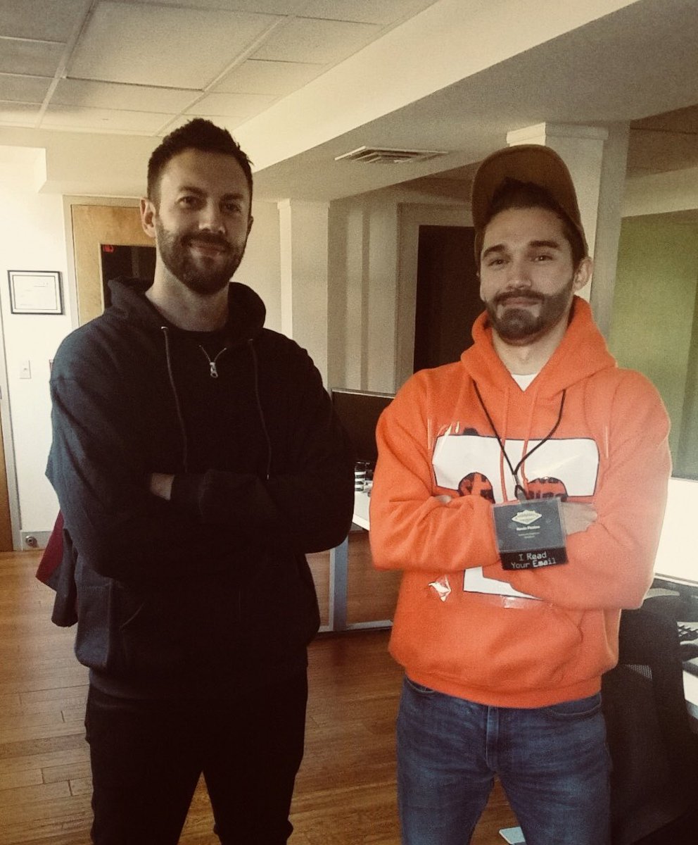 QualtraxEng's tweet photo. What’s better than 1 @kevpo? 2 @kevpo’s! Scariest costume of the year @Luke_Mazoom. https://t.co/ZOzH0bGxzb