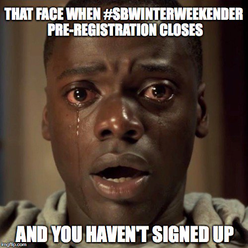 SBTVonline's tweet photo. Time is running out to pre-register for the #SBWinterWeekender.

Sign up here: https://t.co/xqLo25npER https://t.co/CfYR6KmoxY