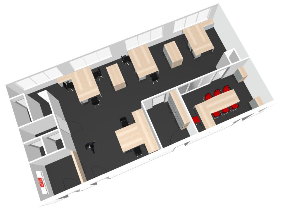 13 nieuwe werkplekken en een vergaderruimte voor Gaston Schul in Oldenzaal geleverd en geplaatst door de HKI!