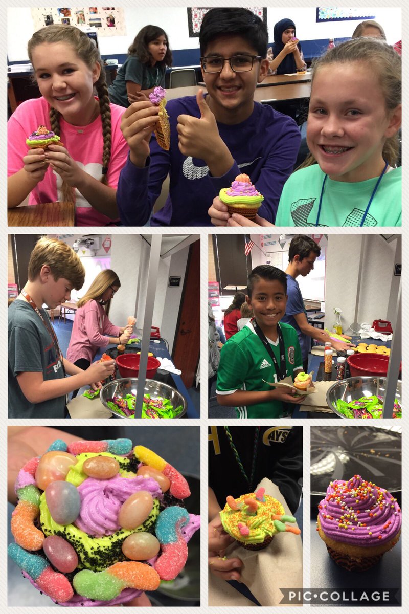 MsWoodCMS's tweet photo. Homemade icing and cupcake decorating is how we celebrate! Happy Halloween! @curtiscougars https://t.co/5A4XYQS4tS