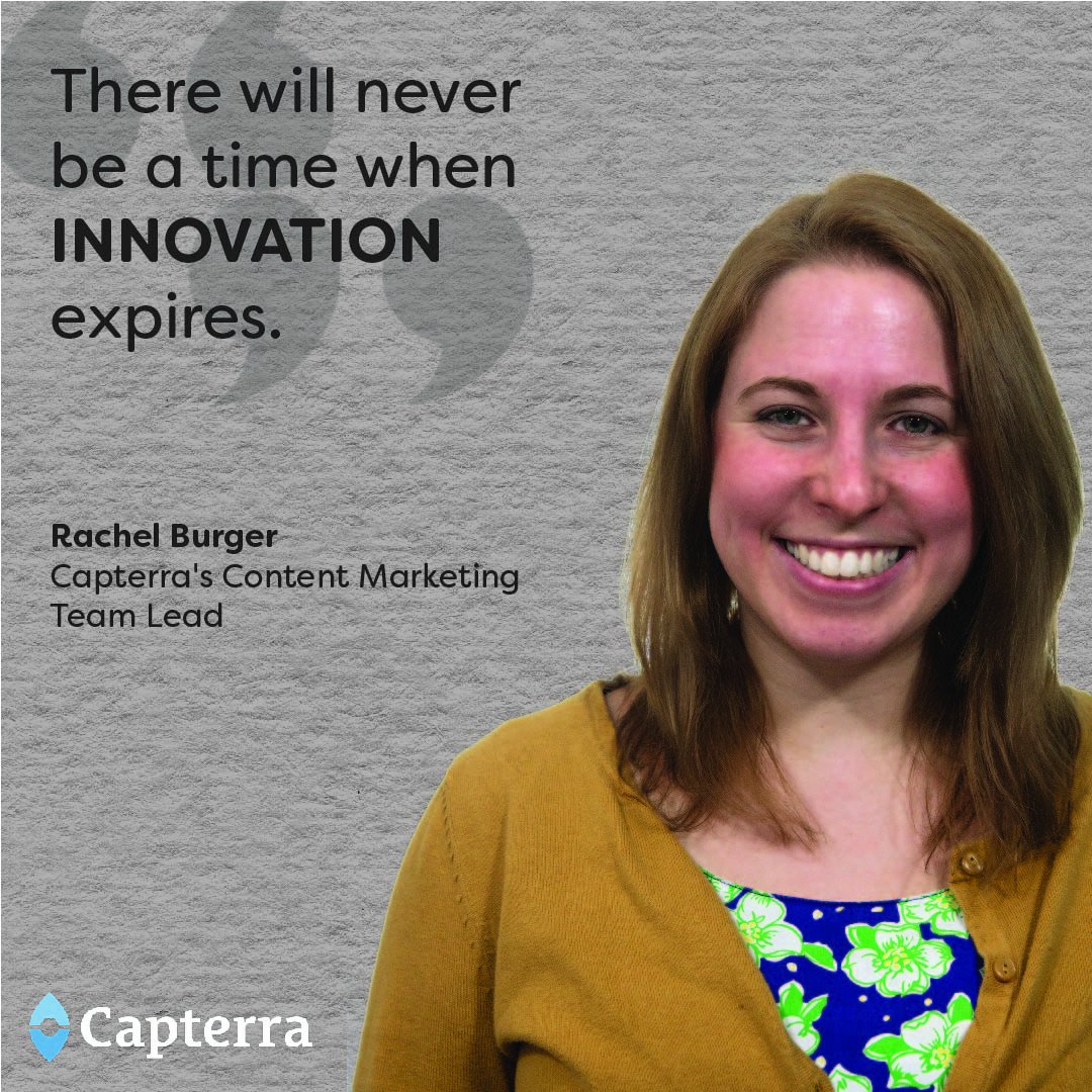 Capterra's tweet photo. Celebrating National Women’s Small Business Month with quotations from a few of amazing women of Capterra! #WomenInTech #SmallBusiness https://t.co/sePQPIV0Oo