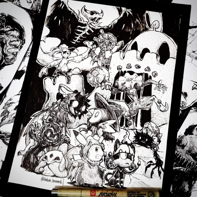 #Inktober2017 Part 9/9 FINALE
HAPPY HALLOWEEN!! 🎃👻

Enjoy! RTs are appreciated! 😊
#Halloween #Pokemon @Junichi_Masuda 