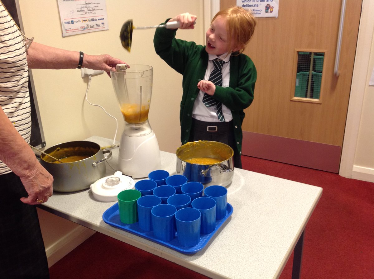 WoodfieldWigan's tweet photo. Our Year 2 class have made pumpkin soup as part of their Design and Technology lesson. It tasted delicious! https://t.co/Hjv2tGcSyh