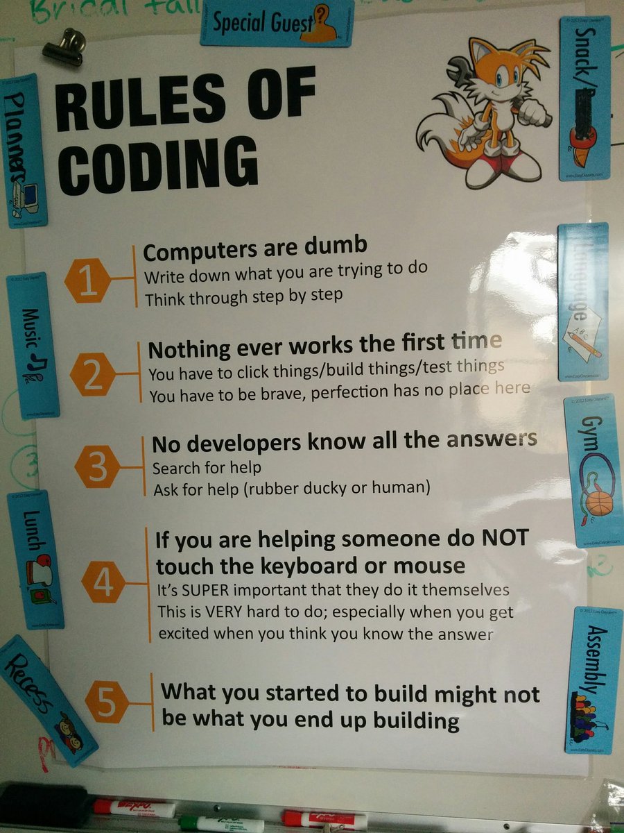 Had to get creative to hold up the <a href="/learningcode/">Canada Learning Code</a> poster today at Fairview elementary in Nanaimo for the @tractionsm #bandittour17