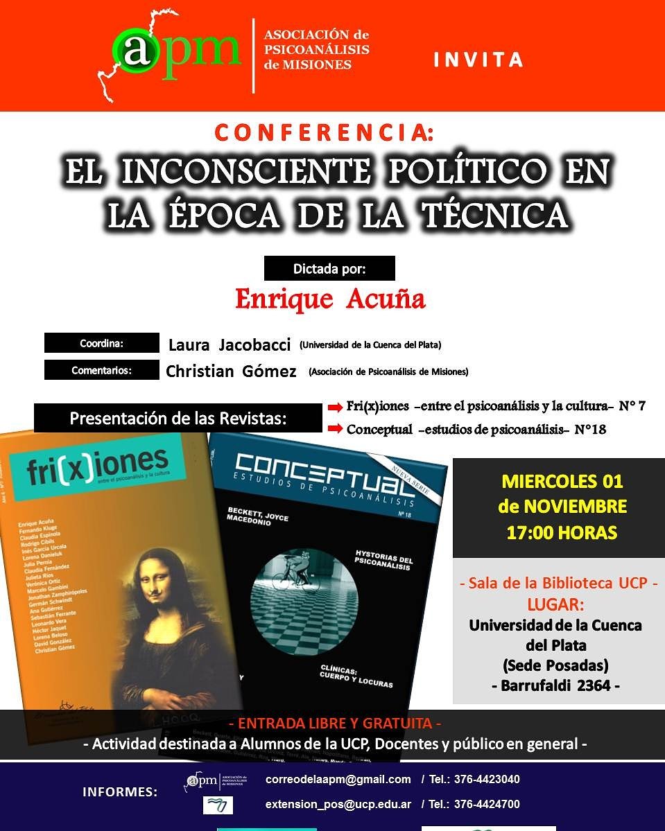 Los esperamos en la Universidad de la Cuenca del Plata para seguir construyendo espacios de analisis y debate sobre nuestro contexto.
