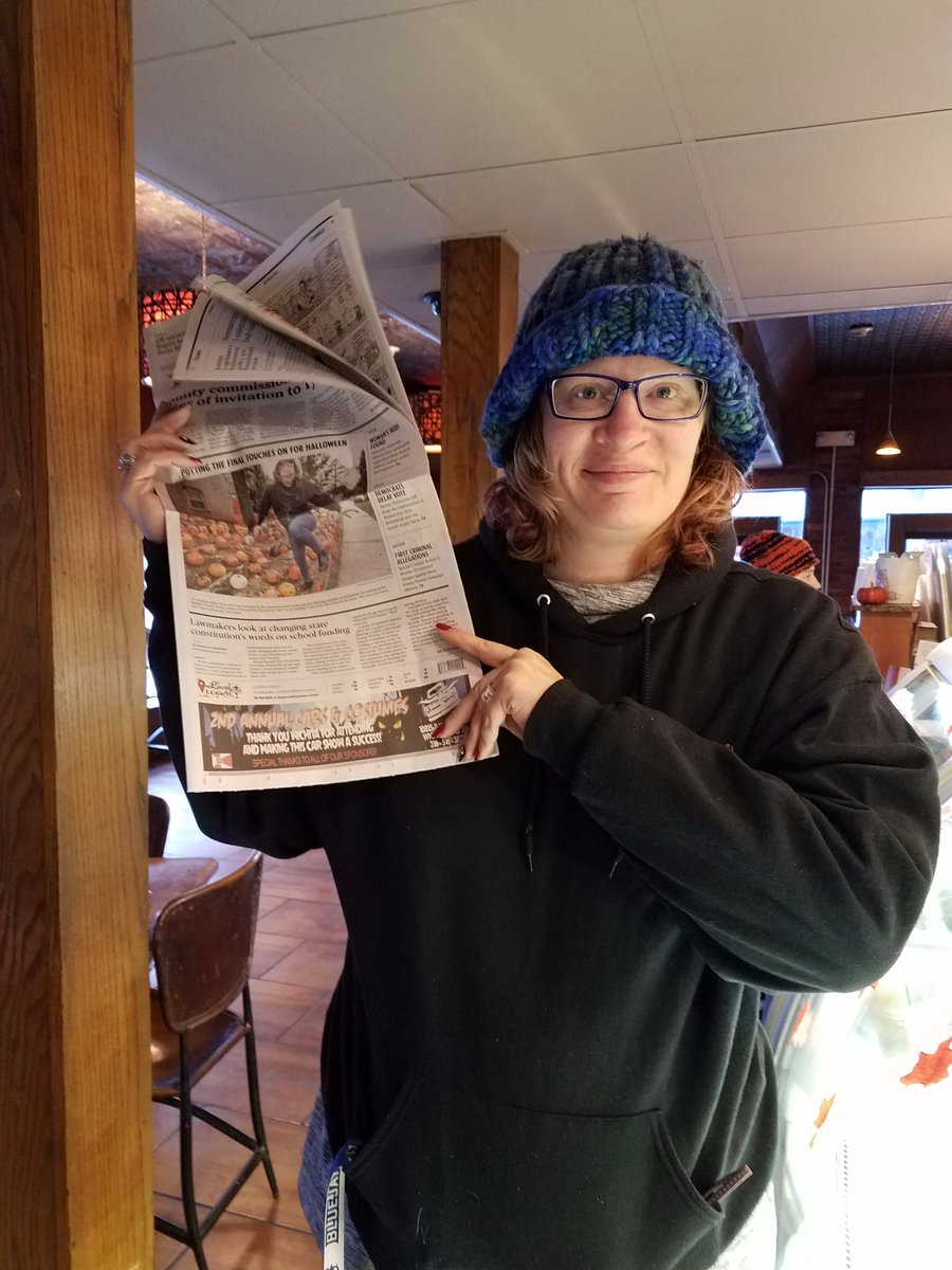 One of our favorite customers came in this morning and found herself on the front page! #HappyHalloween, Nora! 😃🎃☕
