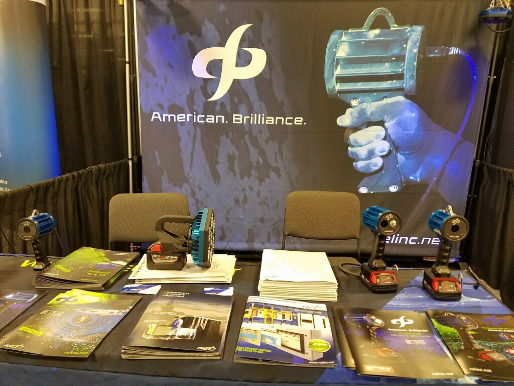 RELIncorporated's tweet photo. All set up for day 2 at #ASNTannual. Stop by Booth #621 #relinc #ndt #globlack #fpi #profusionXL #stinger #magnum #nomad https://t.co/sNULN1E6jG