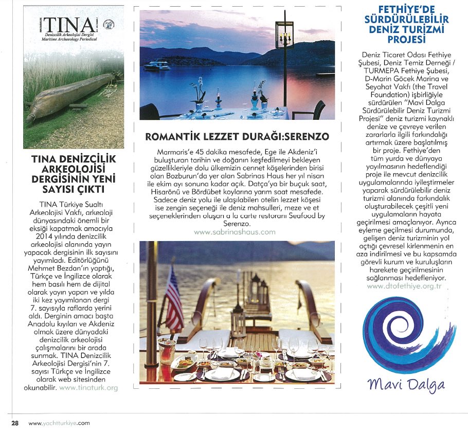MehmetBezdan's tweet photo. TINA Denizcilik Arkeolojisi Dergisi'nin 7. sayısı YACHT Dergisi'nde haber oldu. 

#arkeoloji #tarih #arkeolog #tarih https://t.co/rYldi6xX7F