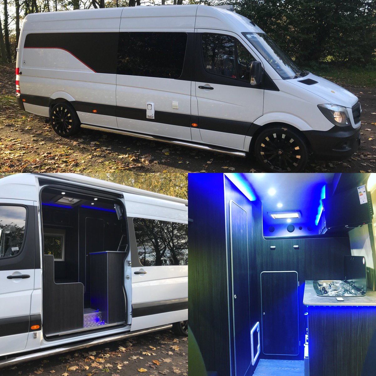 Mercedes sprinter motorhome for sale 180bhp Air suspension fully loaded shower toilet £32,000 no vat sleep 3 carry’s 3 bikes