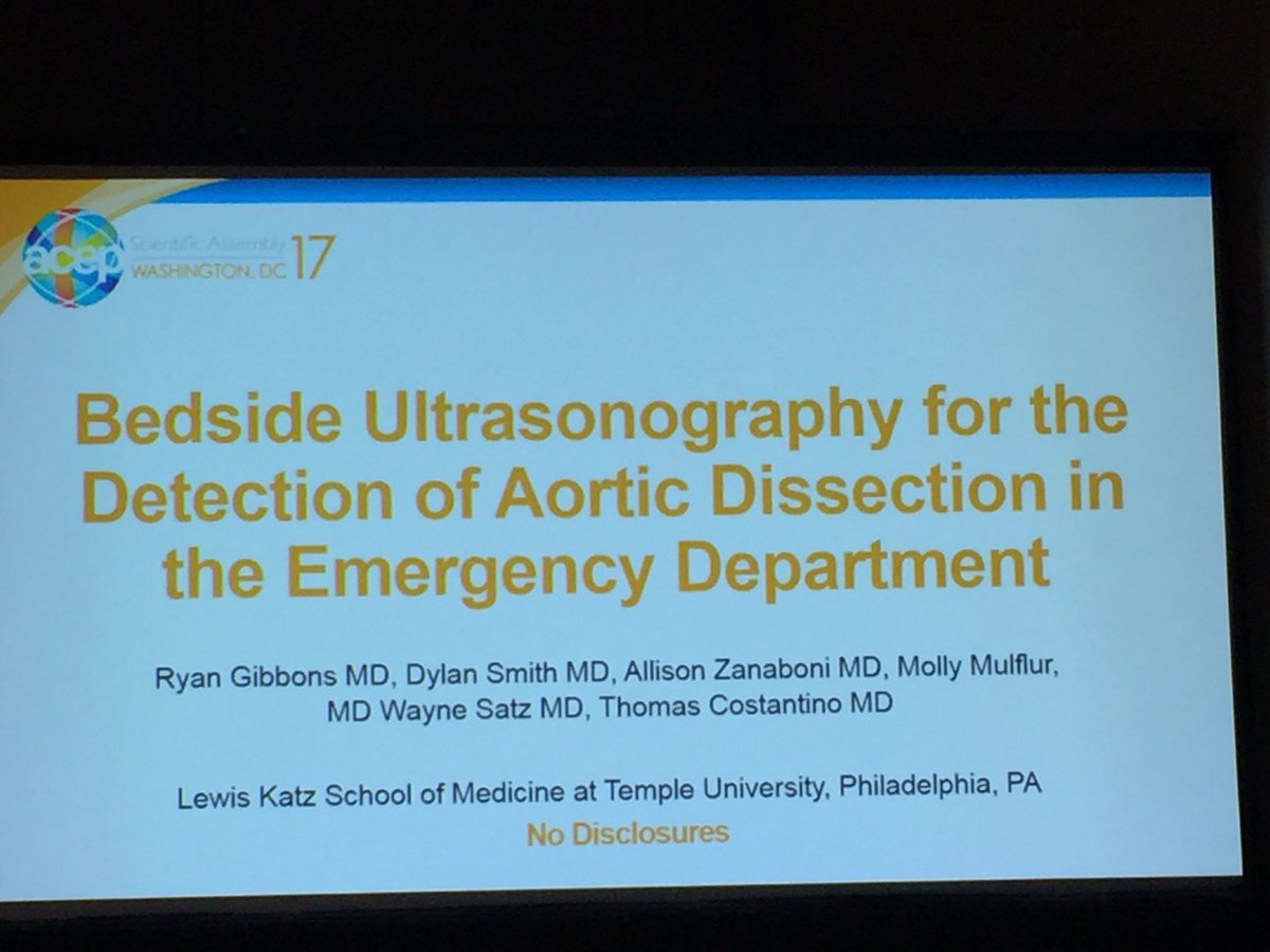 Dr. Zanaboni helping dx aortic dissection.  100% sens for type A using 3.5 cm ao diameter.  96% sens for A and  B  TTE + abd ao.  <a href="/TempleEM/">Temple EM Residency</a>