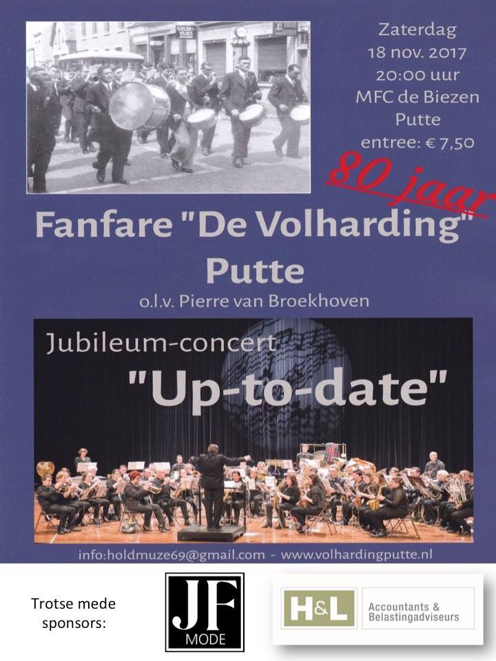 volhardingputte's tweet photo. Up to Date Jubileumconcert 18nov in MFC de Biezen te Putte. Kaarten verkrijgbaar bij alle leden, meer info op https://t.co/abKl672sqU https://t.co/ZYiv7joYlc