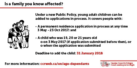 ccrweb's tweet photo. Do you know a family with young adult kids? This new policy may affect them. Please share: https://t.co/9xePIbOv8z #cdnimm #cdnrfg #cdnpoli https://t.co/2azhDYDSbl