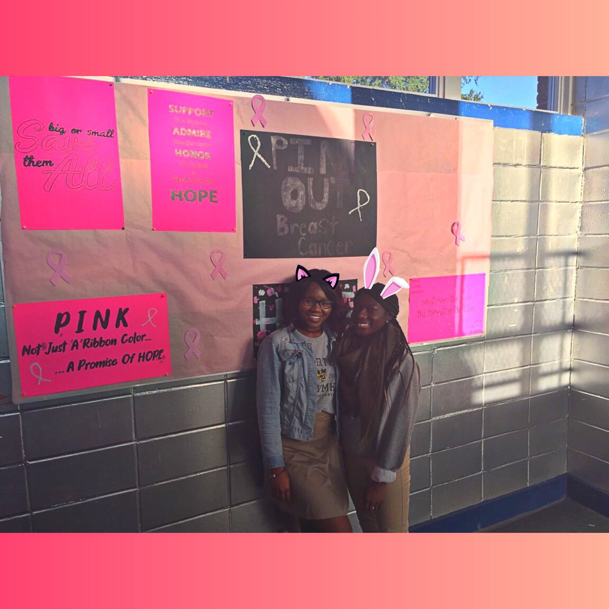 JacketHive's tweet photo. Breast Cancer Awareness Month ends today, but the fight doesn’t! Thanks for all your support in helping the Hive go pink 💕🎀 -Pres. &amp; V.P. https://t.co/WnEAwijcPk