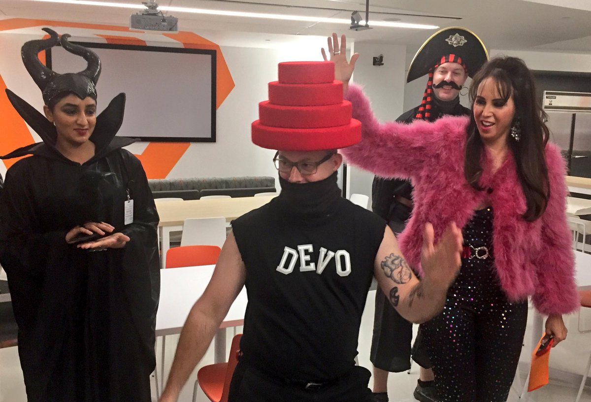 magento_ux's tweet photo. He said Whip It! @Magento_UX er @AnotherScott wins the #MagentoATX #costumecontest with #DEVO! #uxFTW #officehalloween https://t.co/X2OsHtKWN4