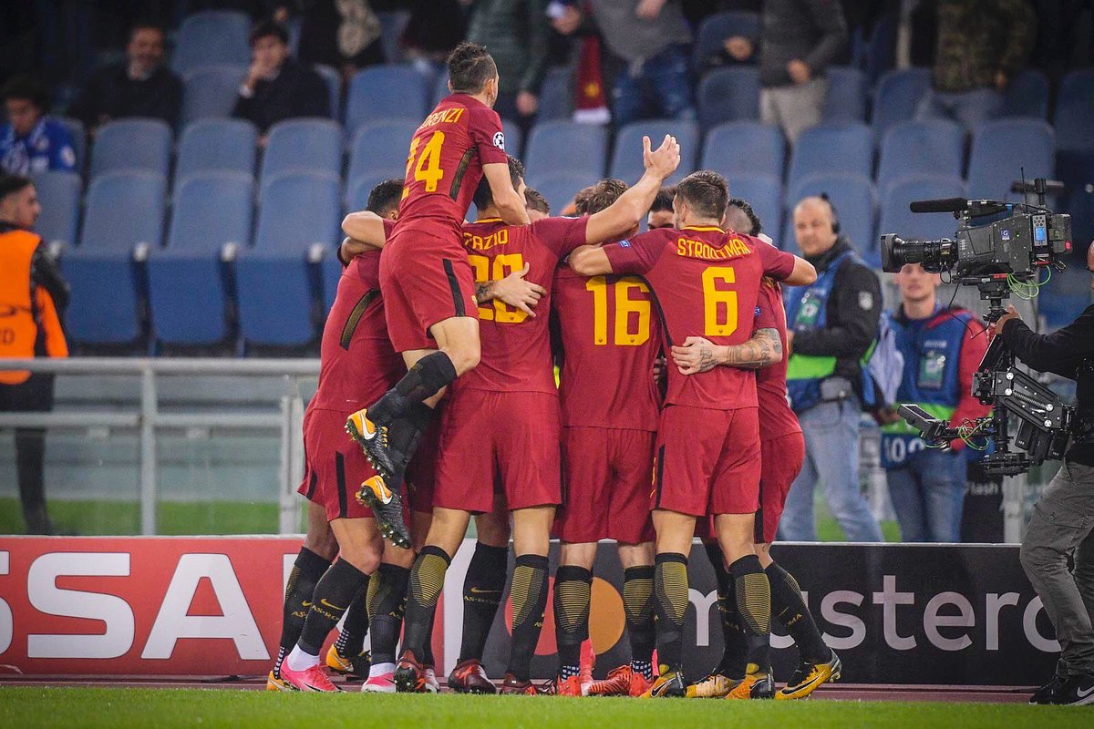 Florenzi's tweet photo. Una Roma da PAURA! 🎃⚽️⚽️⚽️
#RomaChelsea #UCL #Halloween https://t.co/E66IT2oSHV
