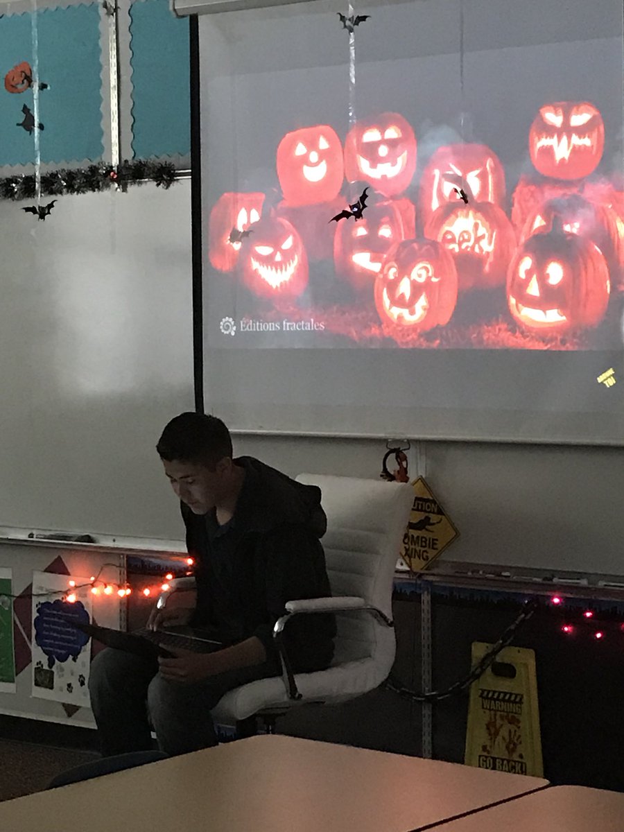 Valencia_lms's tweet photo. Halloween means sharing their scary stories for these 8th grade ELA students. 👻🎃 @LMSCougarPride #futureauthors #spookymasterpiece https://t.co/eAOd8iZv9a