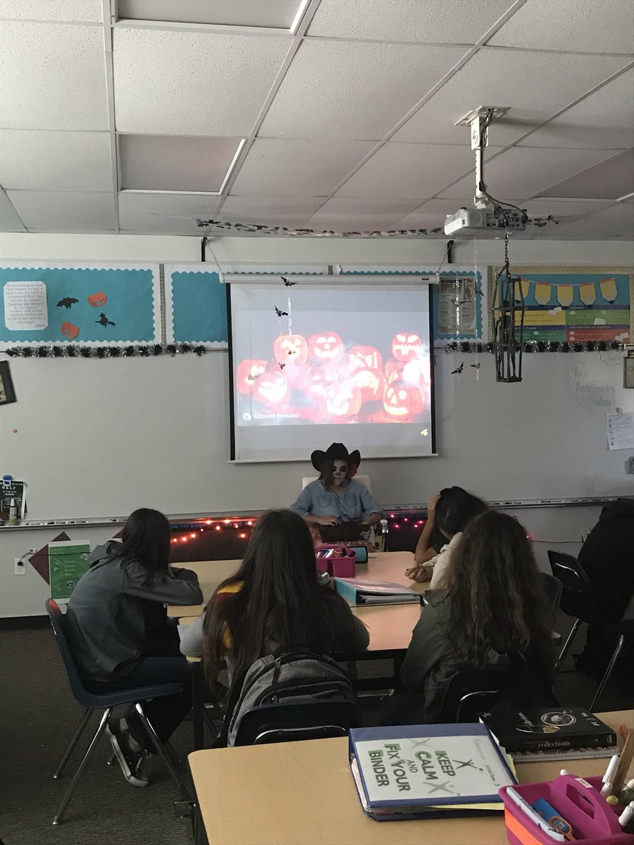 Valencia_lms's tweet photo. Halloween means sharing their scary stories for these 8th grade ELA students. 👻🎃 @LMSCougarPride #futureauthors #spookymasterpiece https://t.co/eAOd8iZv9a