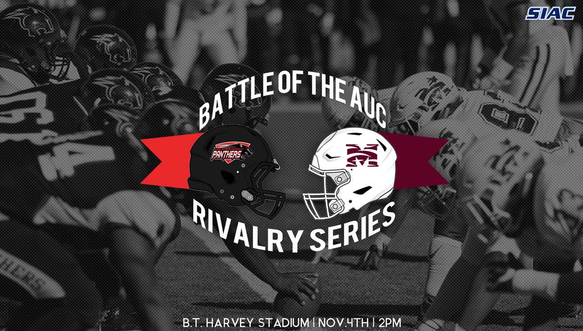 MaroonTigers's tweet photo. SIAC Rivalry Wk: Join us Nov. 4th @ 2pm for this yr’s edition of the ‘Battle of the AUC’. RETWEET if you believe it’s #OurAUC https://t.co/Zj8fNofbTg