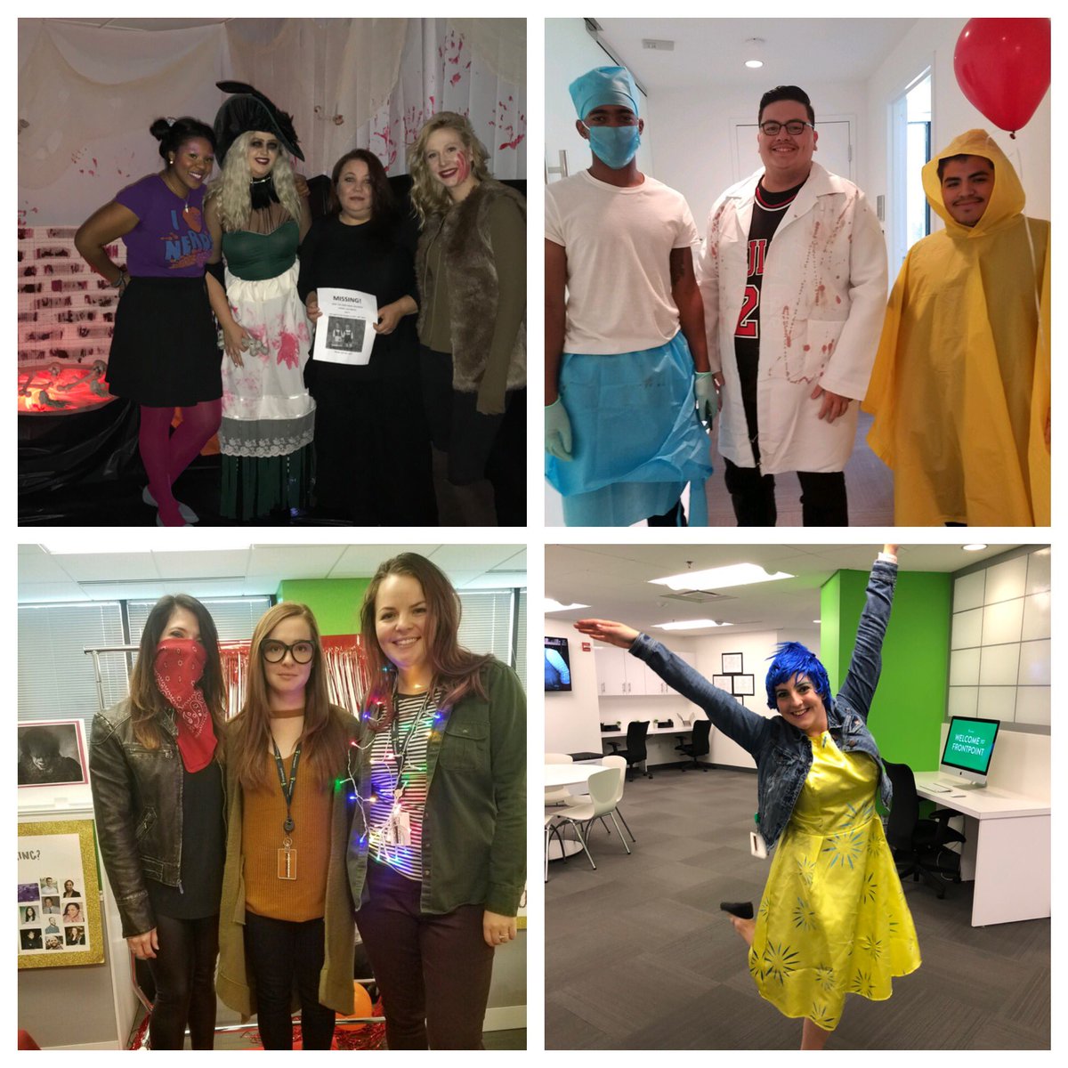 lifeatfp's tweet photo. #HappyHalloween  from all of us at @frontpoint! 🎃 Check out some of the costumes our employees have put together! 👻 #SquadGhouls #lifeatfp https://t.co/2bLHYkfJlc