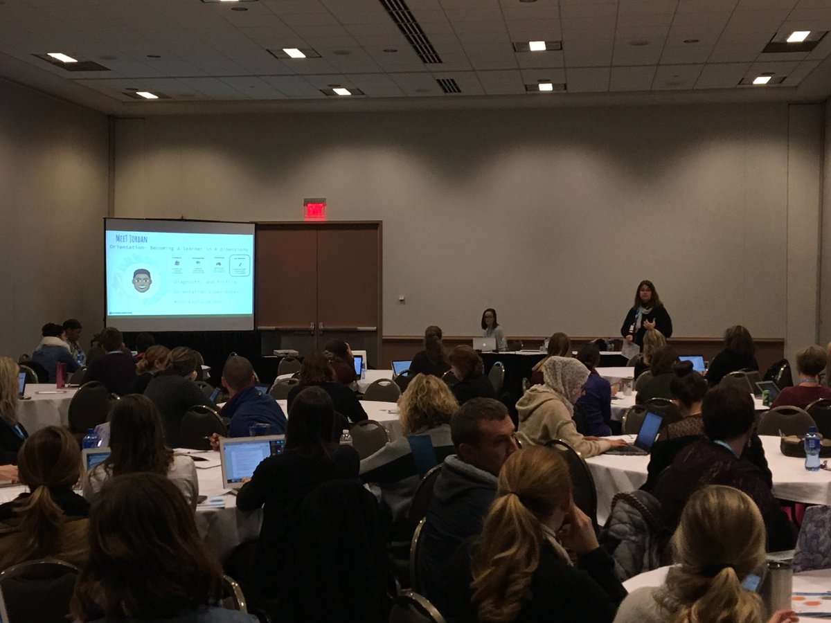 ActivatePathwys's tweet image. Participants are learning about one learner's journey .@NorrisAcademyWi with Executive Director @JohnnaNoll #PLconf17