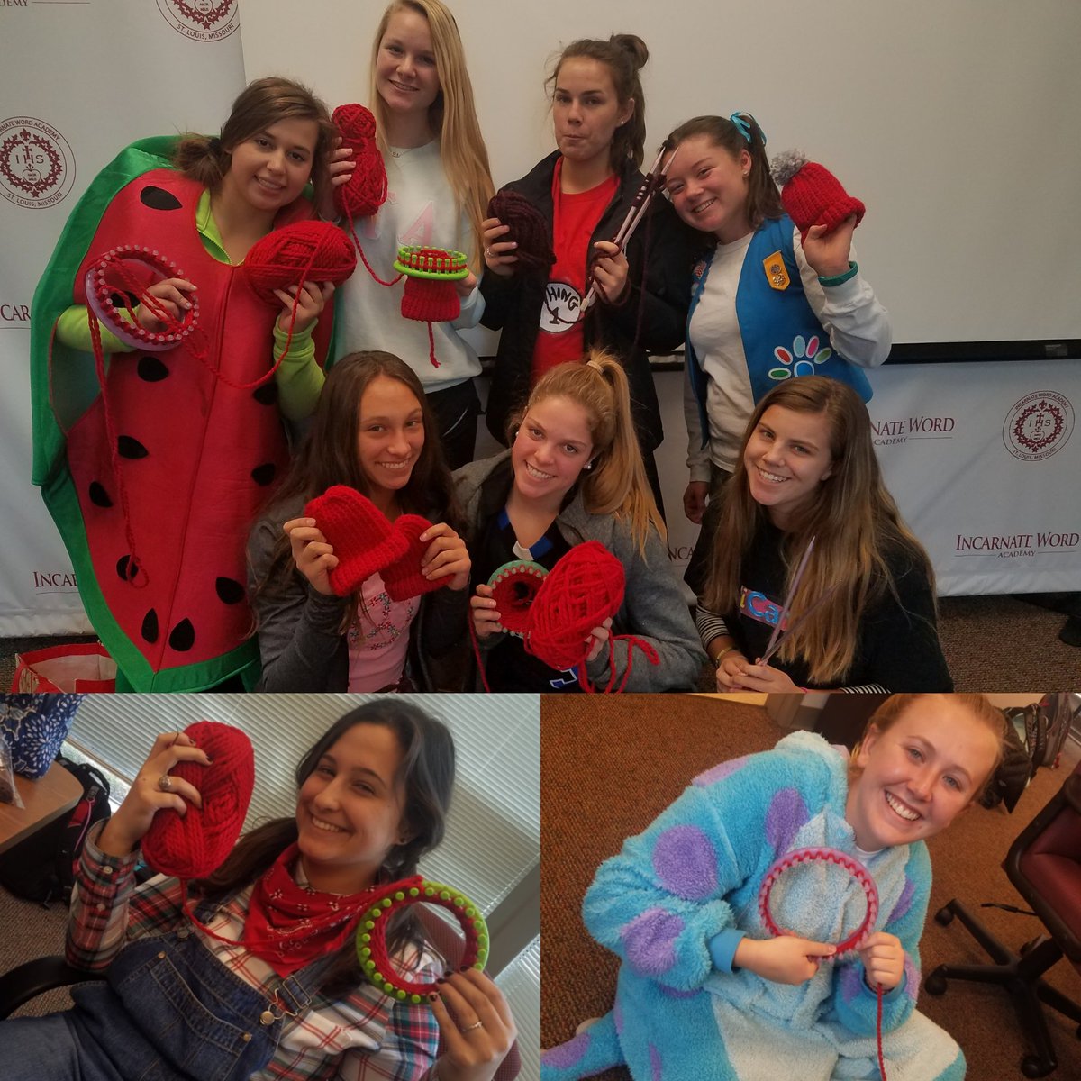 iwaknits's tweet photo. happy halloween!!! knitters begin making hats for the @AHASTL "little hats, big hearts" project. ❤🎃👍 https://t.co/f8ViybKsDx