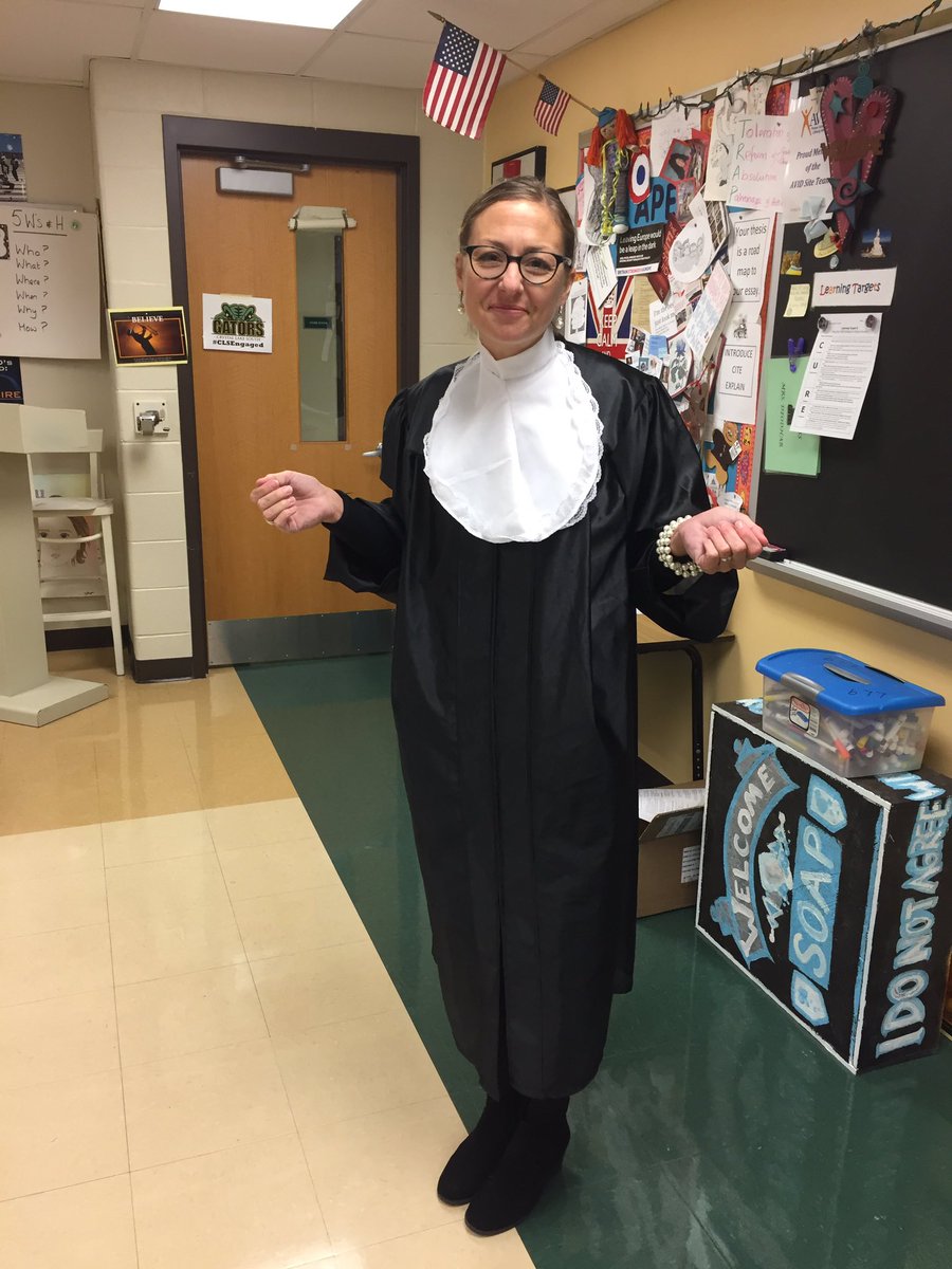deodhar_ann's tweet photo. Mrs. Santucci is totally engaging as SCOTUS Ruth Bader Ginsburg #CLSEngaged #d155inspire #APGovernment https://t.co/0Im08ubFTp
