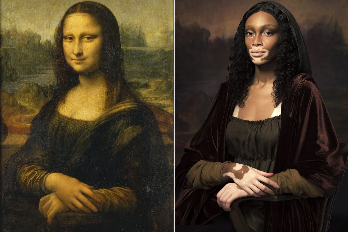 FashionWeek's tweet photo. Need a last minute #Halloween costume? @HarpersBazaarUS recreated some of the most iconic paintings with the groundbreaking models of today. https://t.co/8QXlu6KYDF