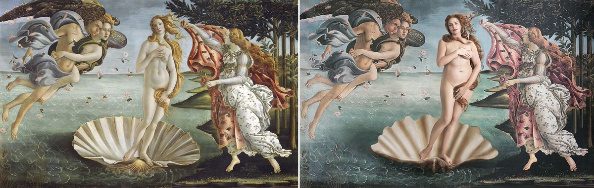 FashionWeek's tweet photo. Need a last minute #Halloween costume? @HarpersBazaarUS recreated some of the most iconic paintings with the groundbreaking models of today. https://t.co/8QXlu6KYDF
