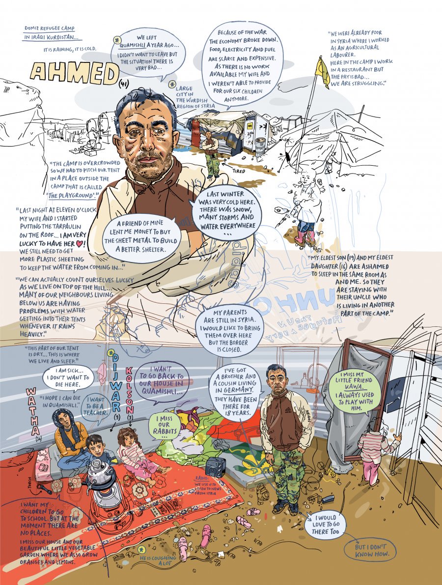 eyemagazine's tweet photo. Escaping Wars and Waves: Olivier Kugler exhibition at Rich Mix, London
https://t.co/QAfevofGDY 6–29 Dec 2017 #reportage #drawthetruth https://t.co/eJANqnUSFl