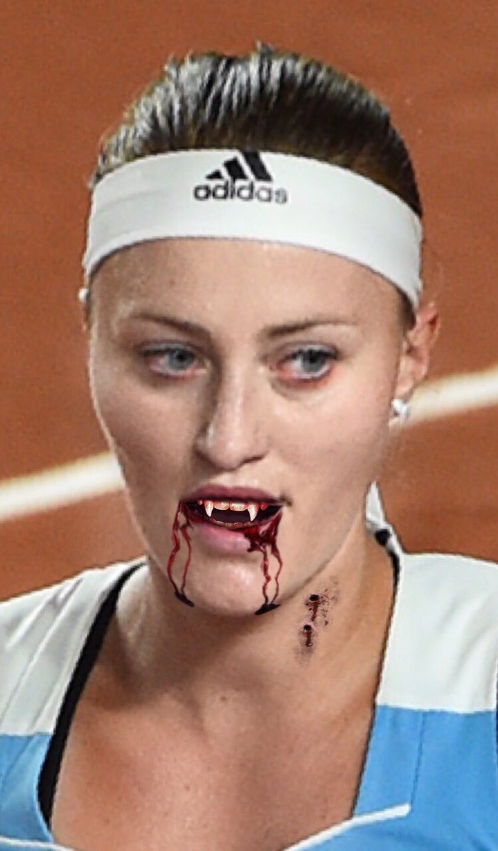 BJKCup's tweet photo. Celebrating #Halloween with Cryptina Mladenovic, Simona Hellep and Scarena Williams! Who are your favourite scary tennis players? https://t.co/bNBIIFp0du