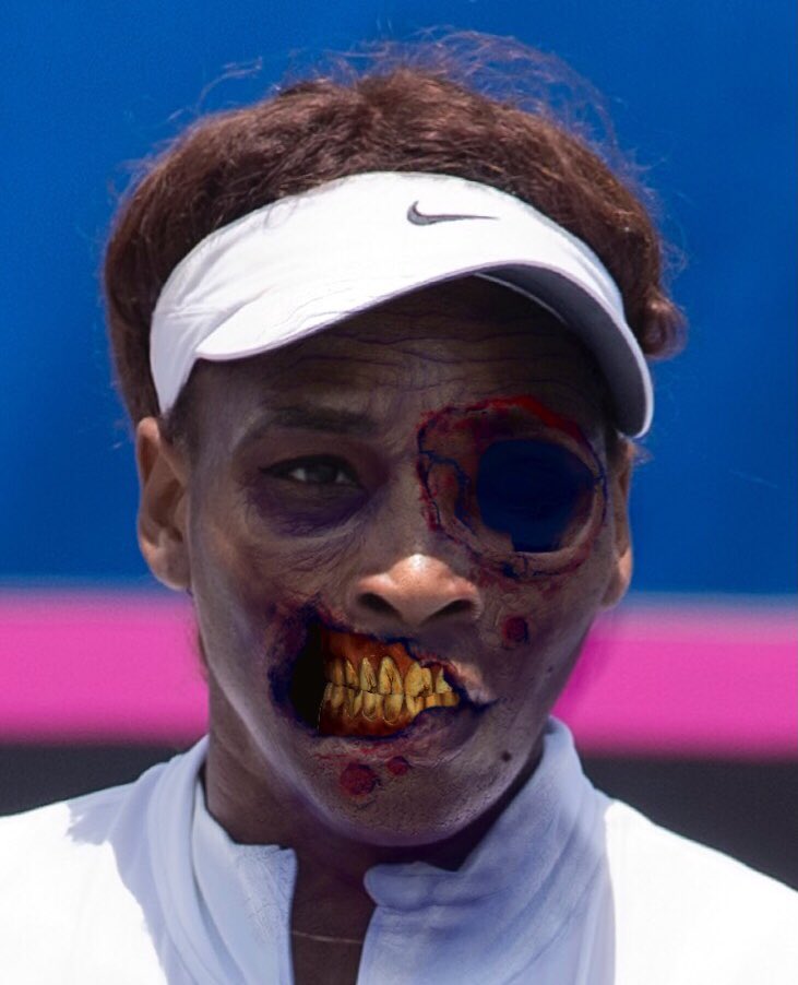 BJKCup's tweet photo. Celebrating #Halloween with Cryptina Mladenovic, Simona Hellep and Scarena Williams! Who are your favourite scary tennis players? https://t.co/bNBIIFp0du