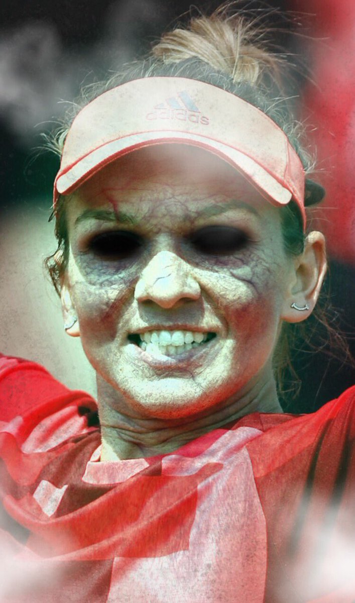 BJKCup's tweet photo. Celebrating #Halloween with Cryptina Mladenovic, Simona Hellep and Scarena Williams! Who are your favourite scary tennis players? https://t.co/bNBIIFp0du