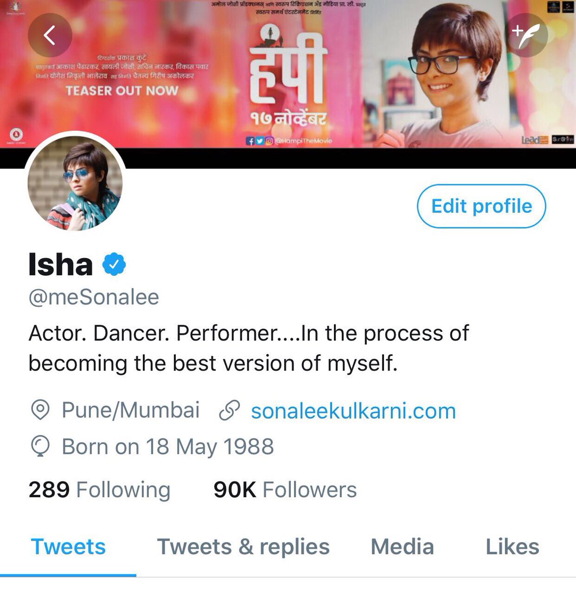 mesonaleeFC's tweet photo. Ending the day with 2 good news!!
@HampiTheMovie Trailer Trending on #2 on @YouTube &amp; @meSonalee congratulations for #90K Twitter Family 🎉♥️ https://t.co/SyDHdRfkA4