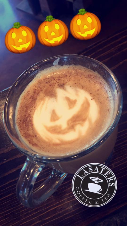 VisitMtJuliet's tweet photo. Happy #Halloween2017 #MtJuliet!  Stop by @LasatersCoffee and the baristas will create your halloween drink.  🎃😻 #Halloween https://t.co/xo7RnMTLVX