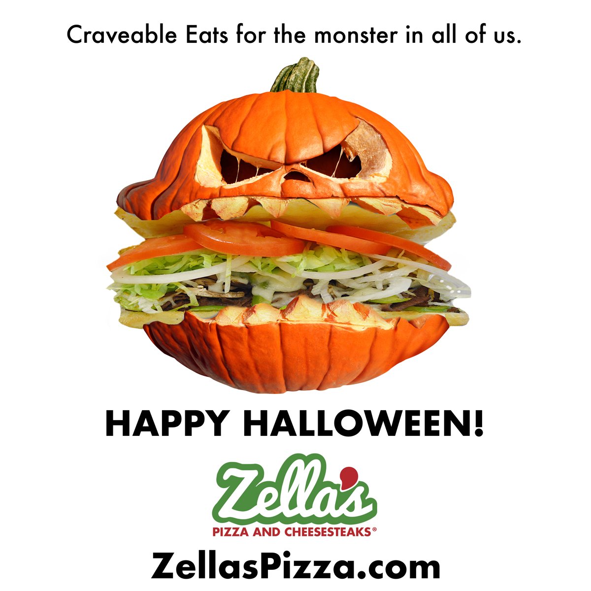 ZellasPizza's tweet photo. Happy Halloween! Feed your monsters with crave-able eats from Zella's Pizza! Order today at http:https://t.co/DwTjXSI8BC #HappyHalloween https://t.co/5AVDYR0t52