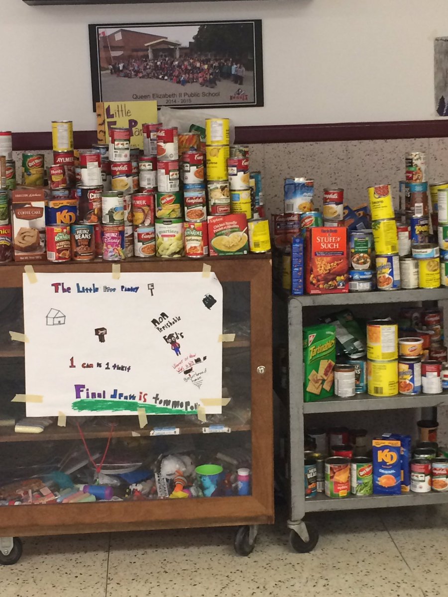 QE Knights great job bringing in canned goods to support Little Free Pantry in Chatham!