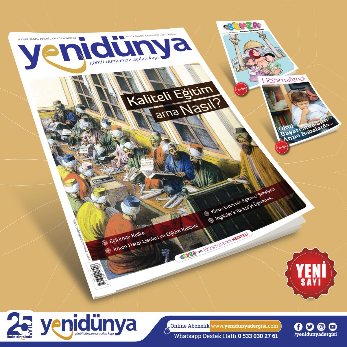 #YenidünyaDergisi Kasım Sayısı Çıktı!
Emek ve Yürek Mahsûlü

Abonelik; yenidunyadergisi.com/abonelik 
Destek: 0533 030 27 61

#yenidünya25yaşında
