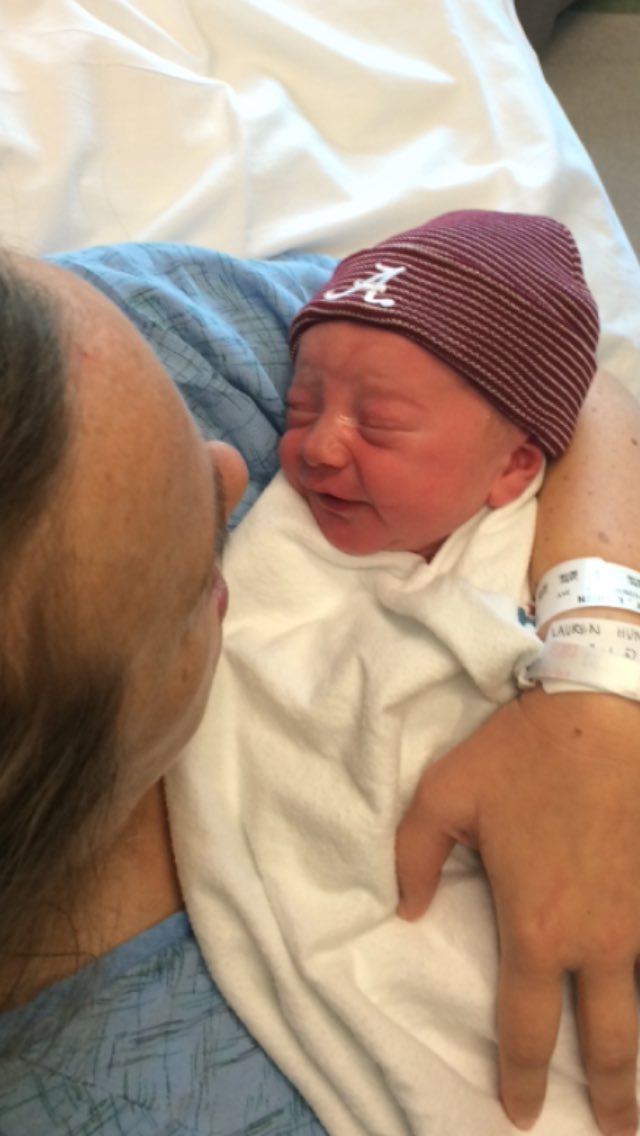 So happy to have a Halloween baby boy!!  Also on Nick Saban\s birthday!! 