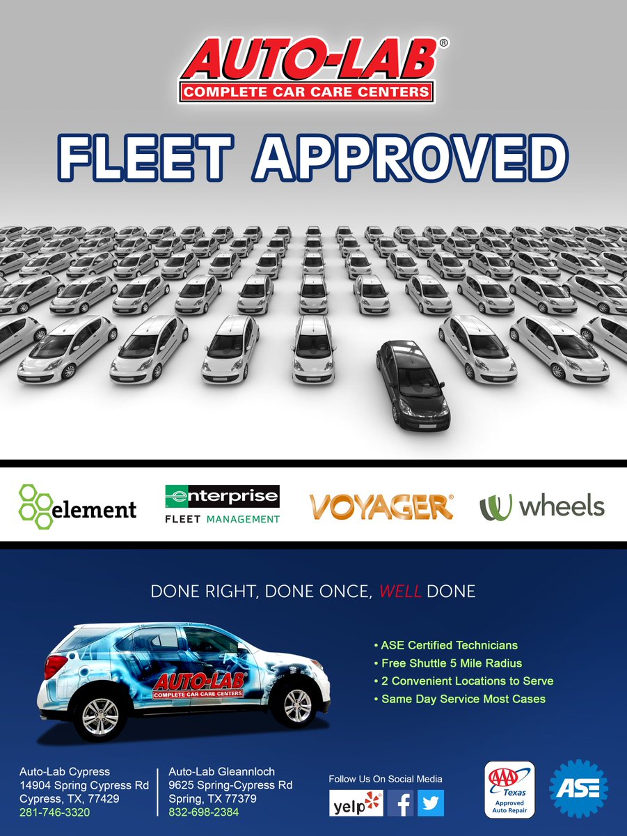 AutoLabTexas's tweet image. Nationally Approved by four major fleet management companies!