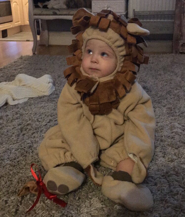 “Here she goes again..putting me in embarrassing things &amp; taking photographs...” 🎃😂🦁