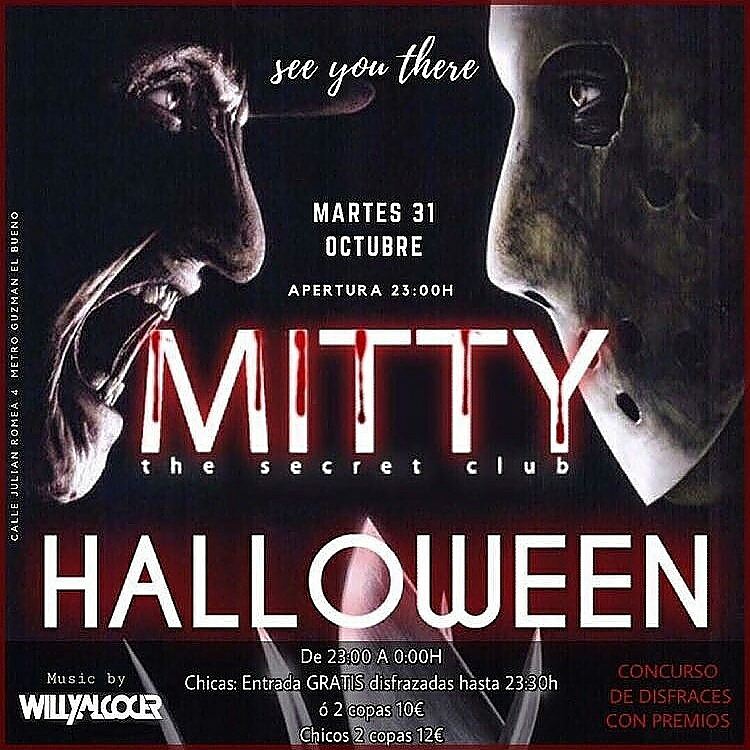 NOCHESMAD's tweet photo. De 23h a 00h
CHICAS LIBRE A 23:30h/2x10
CHIICOS 2x12
De 00 a 1
CHICAS 12
CHICOS 15
#halloween
#listasmitty
600744924
#mitty #kapital https://t.co/GxSi8D33dS