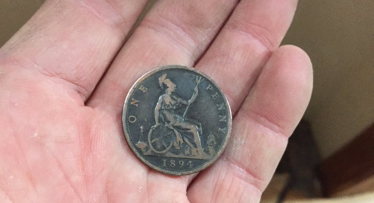 Here’s the lucky coin we placed under Valerie’s mast. We think it’s the same year her keel was laid... 1894