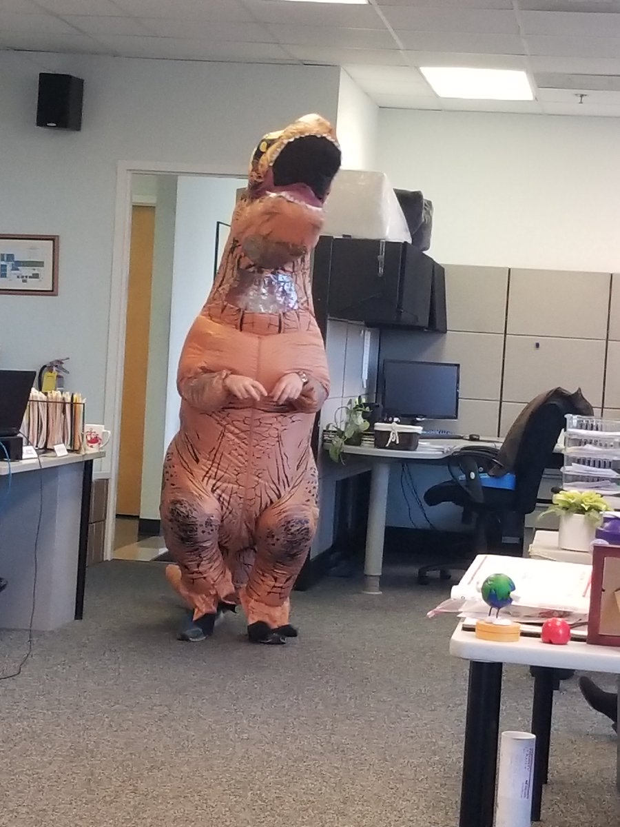 ContourProducts's tweet photo. Happy Halloween from Satty the Dino and the rest of us here at Contour!  Never a dull moment! https://t.co/XIw51j7WhC